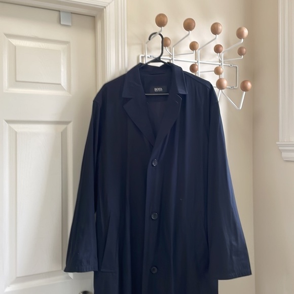 HUGO Boss - Academia Virgin Wool Blend Classic Trench Coat -Starliner BlacKLarge - Picture 9 of 16